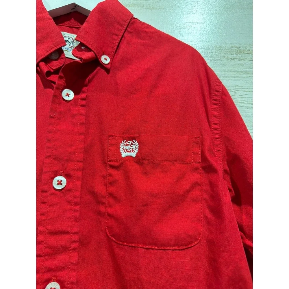 Cinch Button Down Shirt Boys XS 4-5 Red Long Sleeve Western Rodeo EUC